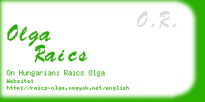 olga raics business card